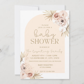 Boho Floral Baby shower Kaart
