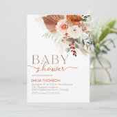 Boho Floral Baby shower Kaart (Staand voorkant)
