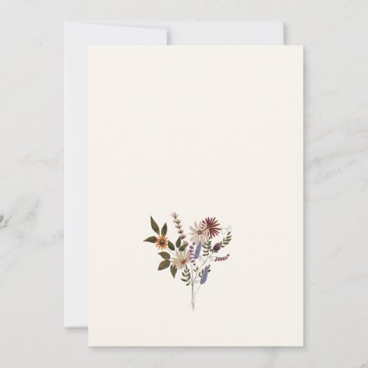 Boho Floral Baby shower Kaart (Achterkant)