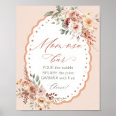 Boho Floral Baby Shower Mom-osa Bar Poster (Voorkant)