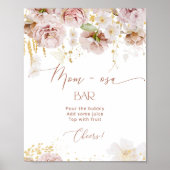 Boho floral baby shower Momosa bar Poster (Voorkant)