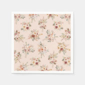 Boho Floral Baby Shower Napkins Servet (Voorkant)