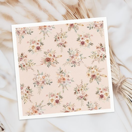 Boho Floral Baby Shower Napkins Servet