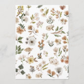 Boho Floral Baby shower Predications & Advice Advieskaart (Achterkant)