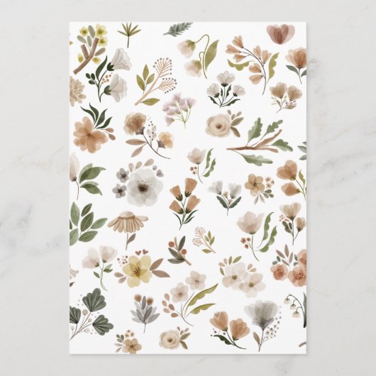 Boho Floral Baby shower Predications & Advice Advieskaart (Achterkant)