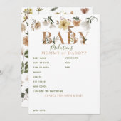 Boho Floral Baby shower Predications & Advice Advieskaart (Voorkant / Achterkant)