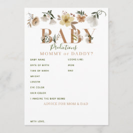 Boho Floral Baby shower Predications & Advice Advieskaart