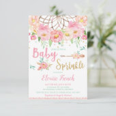 Boho Floral Baby shower Sprinkle Dream Catcher Kaart (Staand voorkant)