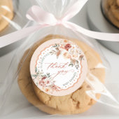 Boho Floral Baby Shower Thank You Ronde Sticker