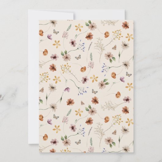 Boho Floral Baby shower Uitnodiging (Achterkant)