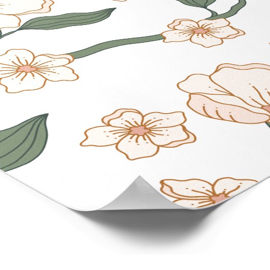 Boho  Floral Baby shower Welkom Poster (Hoek)