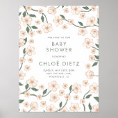 Boho  Floral Baby shower Welkom Poster (Voorkant)