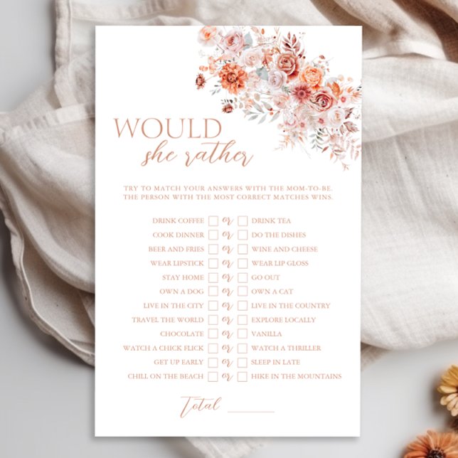 Boho Floral Baby shower zou ze liever spel (Creator heeft geüpload)