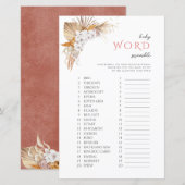 Boho Floral BabyWord Scramble Baby shower Game (Voorkant / Achterkant)