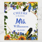  Boho Floral Bachelorett Party Wijn Etiket (Enkel label)