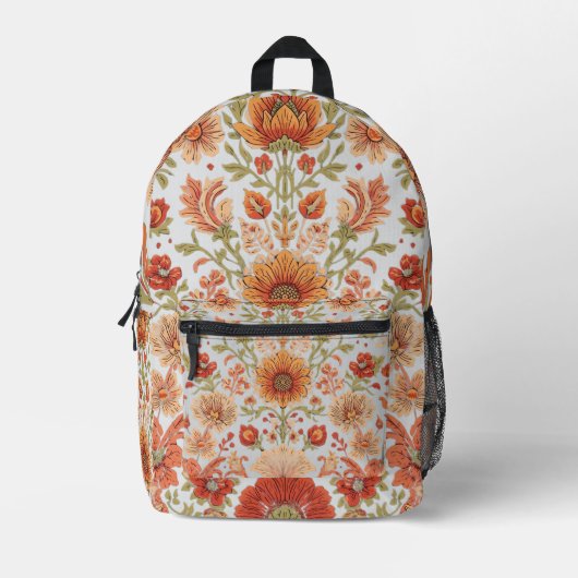 Boho Floral Backpac Bedrukte Rugzak (Voorkant)