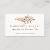 Boho Floral Bakery Rolling Pin Visitekaartje (Voorkant)
