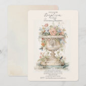 Boho Floral Baptism Uitnodiging (Voorkant / Achterkant)