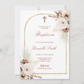 Boho Floral Baptism Uitnodiging (Voorkant)