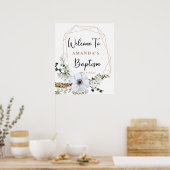 Boho Floral Baptism Welcome Poster (Keuken)