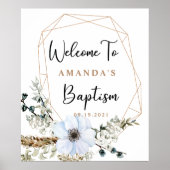 Boho Floral Baptism Welcome Poster (Voorkant)