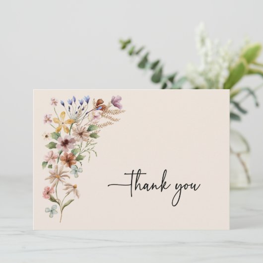  Boho Floral bedankje Bedankkaart (Staand voorkant)