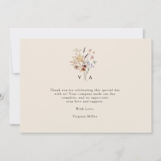  Boho Floral bedankje Bedankkaart (Achterkant)