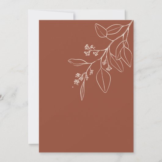 Boho Floral Beige Bridal Shower Invitation Kaart (Achterkant)
