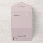 Boho Floral Beige Brown Waterverf Wedding All In One Uitnodiging (Buitenkant)