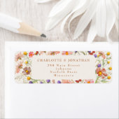 Boho Floral Beige Cream Fall Wedding Etiket (Insitu)