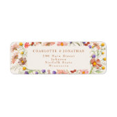 Boho Floral Beige Cream Fall Wedding Etiket (Voorkant)