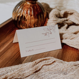 Boho Floral Beige Wedding Place Kaarten Plaatskaartje