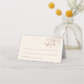 Boho Floral Beige Wedding Place Kaarten Plaatskaartje (Voorkant)