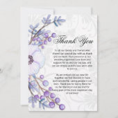 Boho Floral Berries Paars Wedding Bedankkaart (Voorkant)