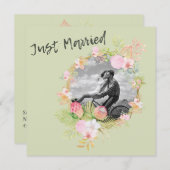 Boho Floral Best Pink Coral Wedding Kaart (Voorkant / Achterkant)