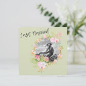 Boho Floral Best Pink Coral Wedding Kaart (Staand voorkant)