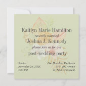 Boho Floral Best Pink Coral Wedding Kaart (Achterkant)