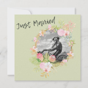 Boho Floral Best Pink Coral Wedding Kaart