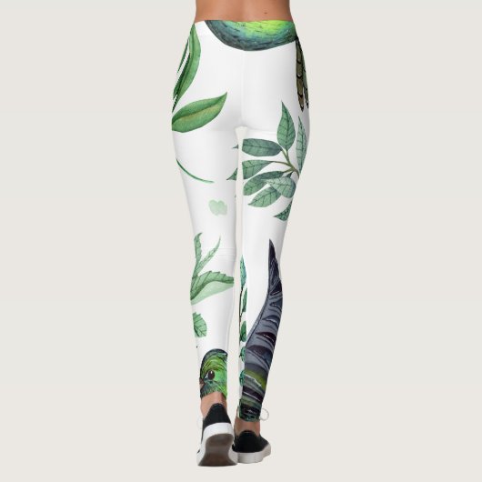 Boho Floral Bird Leggings - Stijlvolle yogabroek (Achterkant)