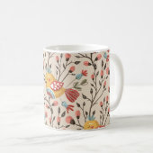 Boho Floral Birds Tuinpatroon Koffiemok (Voorkant rechts)