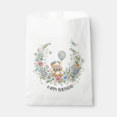 Boho floral birthday bear bedankzakje (Voorkant)