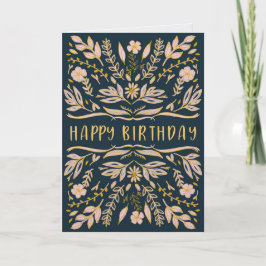 Boho Floral Birthday Card for Her Kaart