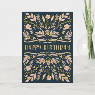 Boho Floral Birthday Card for Her Kaart