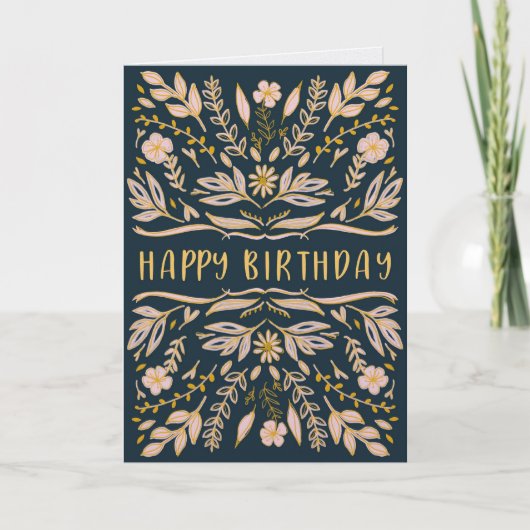 Boho Floral Birthday Card for Her Kaart (Voorkant)