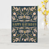 Boho Floral Birthday Card for Her Kaart (Gele Bloem)