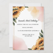 Boho Floral Birthday Party Invitation | Custom Sun Kaart (Voorkant)