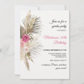 Boho Floral Birthday Uitnodiging (Voorkant)