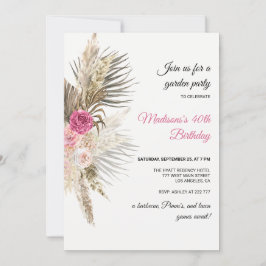 Boho Floral Birthday Uitnodiging