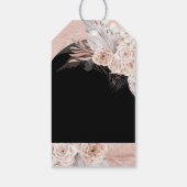 boho floral black arch bruiloft cadeaulabel (Achterkant)