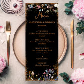 Boho Floral Black Butterfly Garden Menu